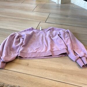 Janie and Jack Purple velvet cropped Kids Sweater